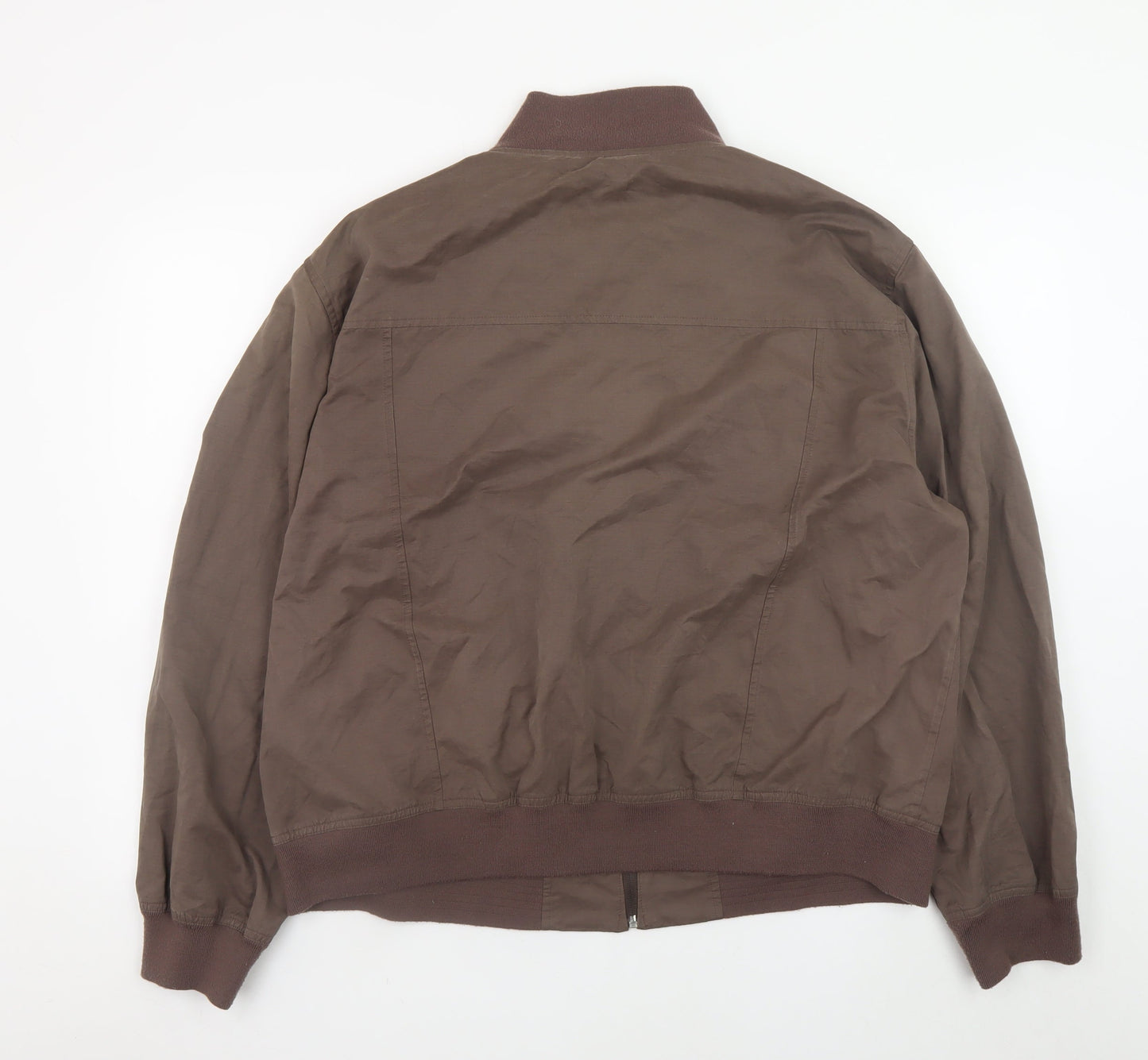 EASY Men’s Brown XL Bomber Jacket Polyester Cotton Blend Casual