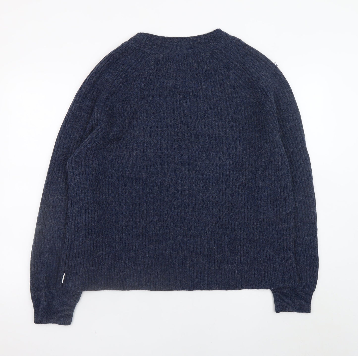TOG24 Womens Blue Wool Blend Crew Neck Knit Jumper Size 14