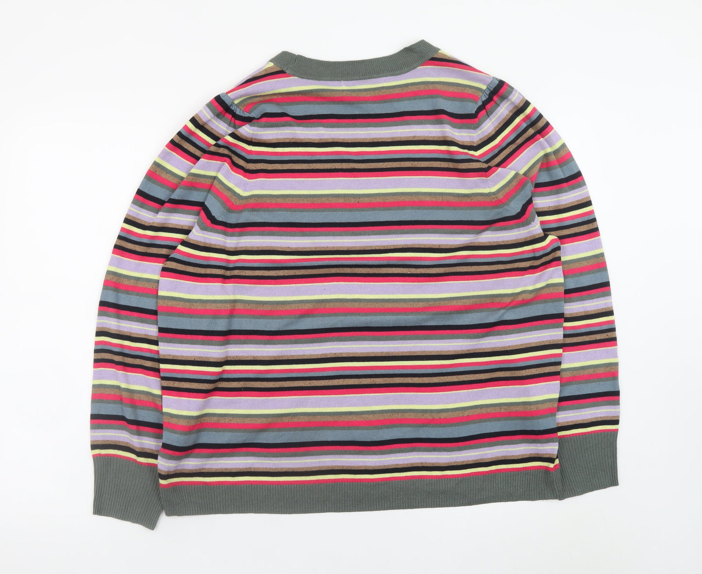 Next Women's Multicoloured Striped Crew Neck Pullover Jumper XL