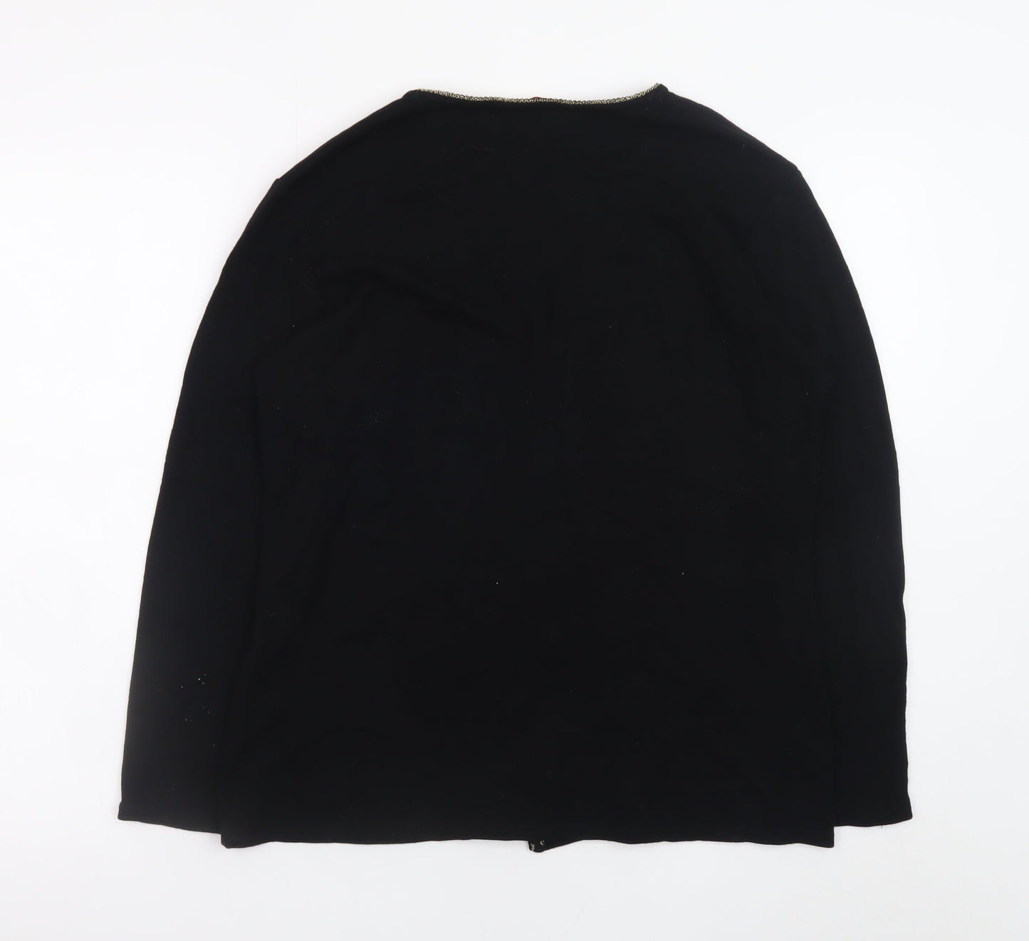Bonmarché Women's Black V-Neck Button Cardigan S