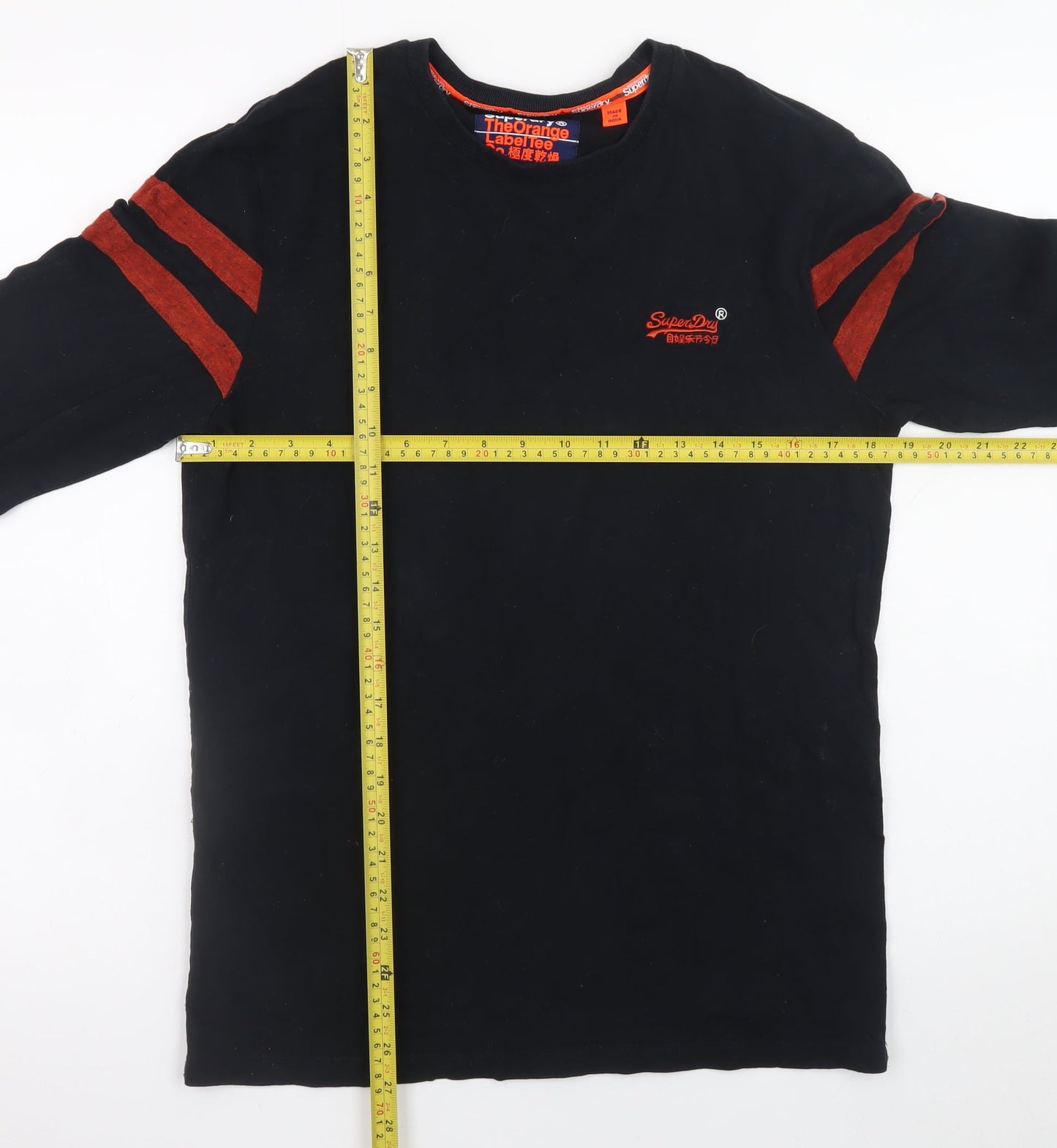 Superdry Men's Black Long Sleeve Crew Neck T-Shirt Medium