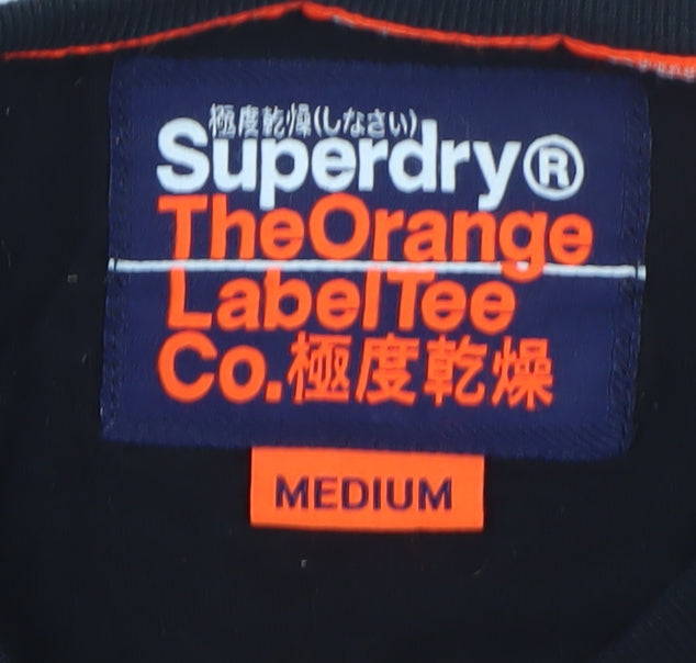 Superdry Men's Black Long Sleeve Crew Neck T-Shirt Medium