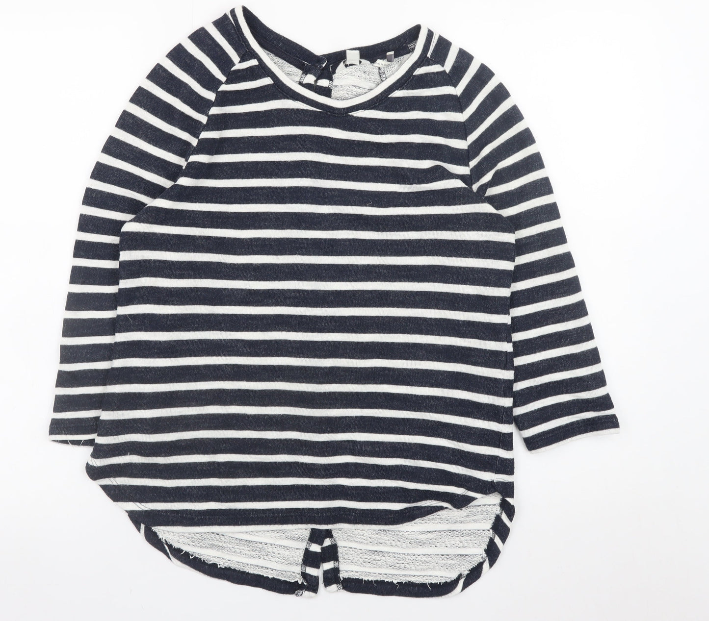 FatFace Womens Blue Striped 3/4 Sleeve Jersey T-Shirt Size 10