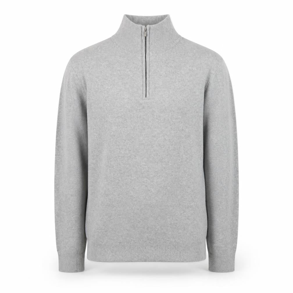 MNG Men's Grey 1/2 Zip High Neck Knit Sweatshirt Size S