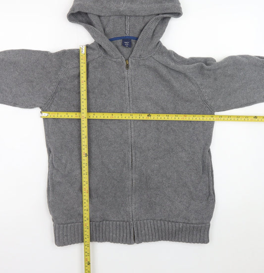Gap Kids Boys Grey Full Zip Hoodie Cardigan 12-13 Years Cotton Knit
