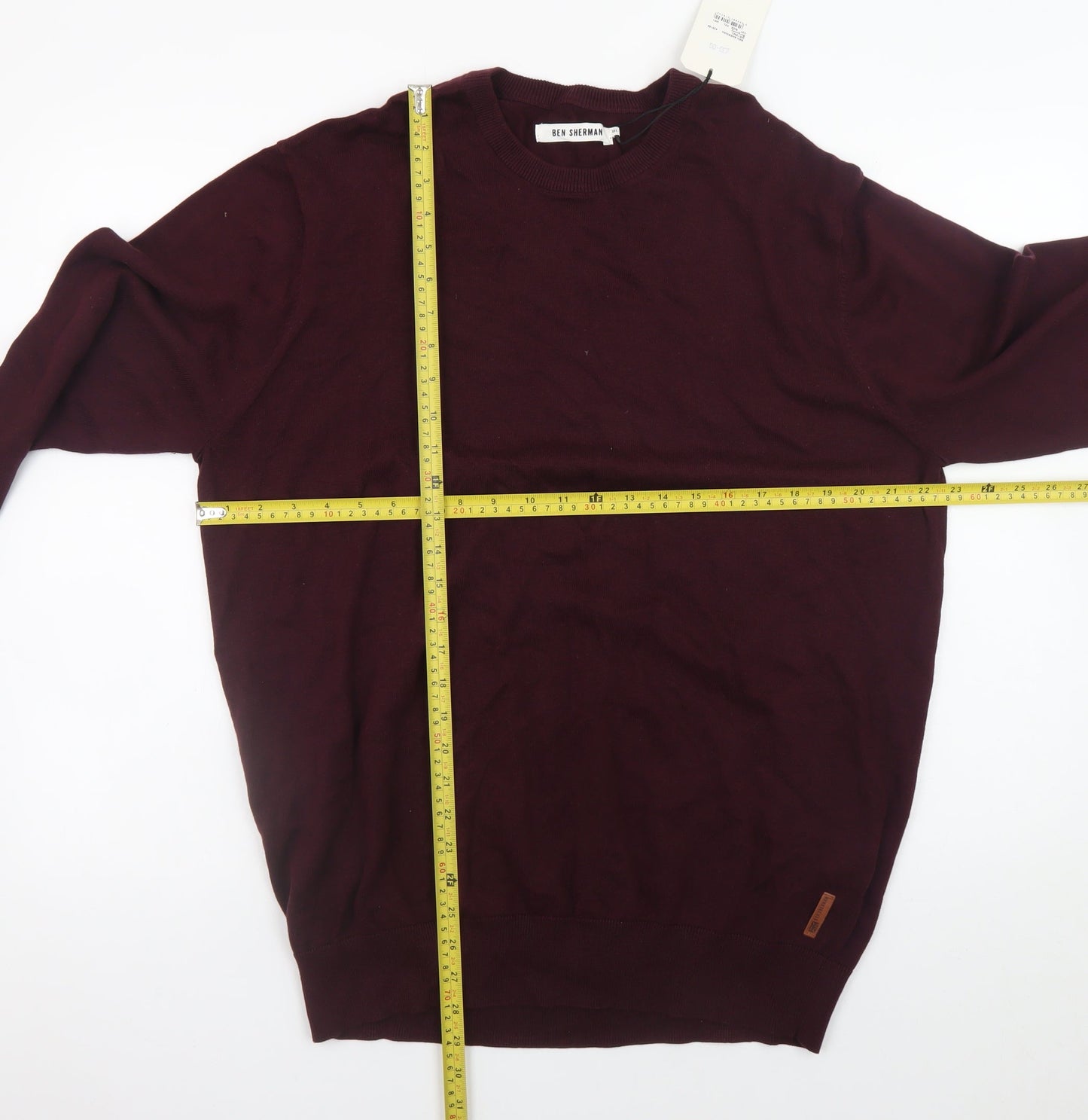 Ben Sherman Men's Red 2XL Cotton Crew Neck Pullover Jumper