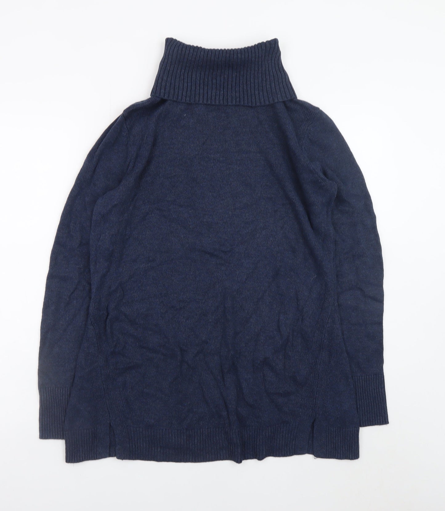 H by Halston Men's Blue Roll Neck Cotton Blend Jumper Size M