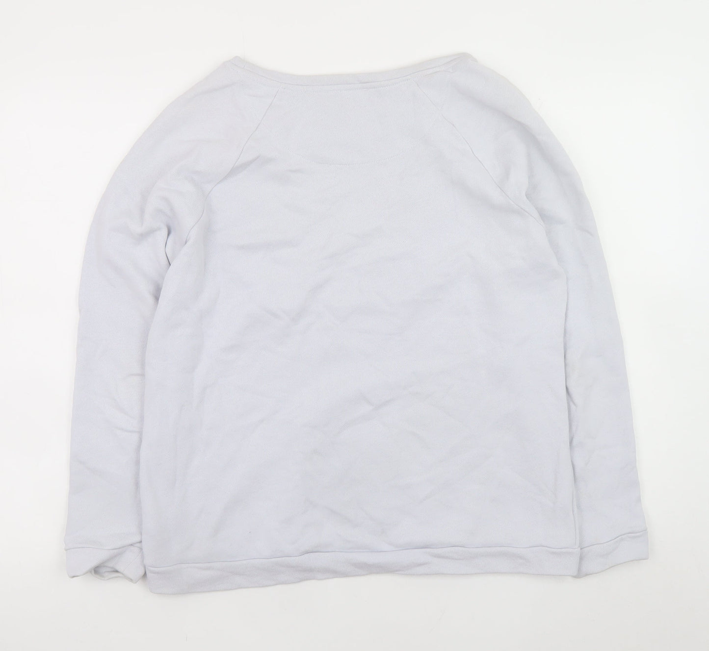 Marks and Spencer Unisex White Sequin Cotton Pullover Sweatshirt L