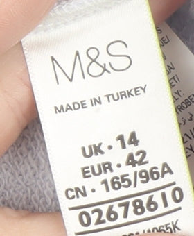 Marks and Spencer Unisex White Sequin Cotton Pullover Sweatshirt L