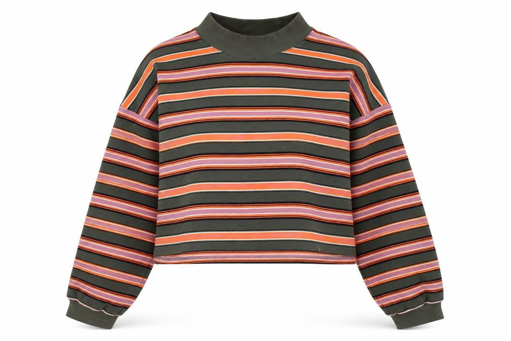 Wild Fable Women Multicoloured Striped Pullover Sweatshirt XL