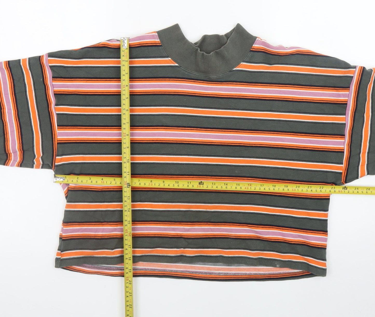 Wild Fable Women Multicoloured Striped Pullover Sweatshirt XL