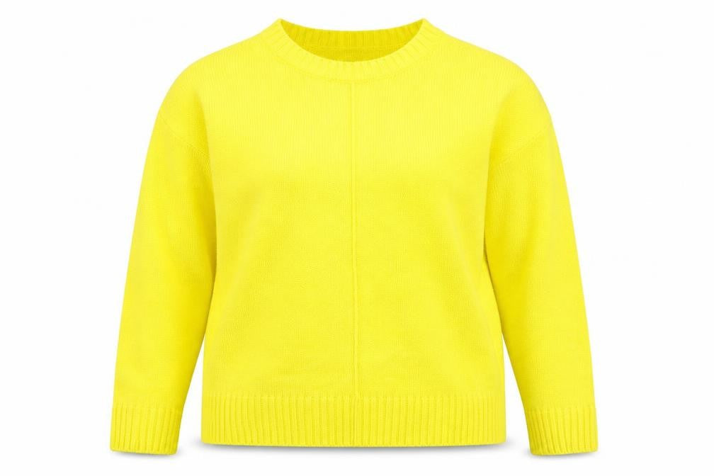 Next Women Yellow Crew Neck Wool Blend Long Sleeve Jumper Size 14