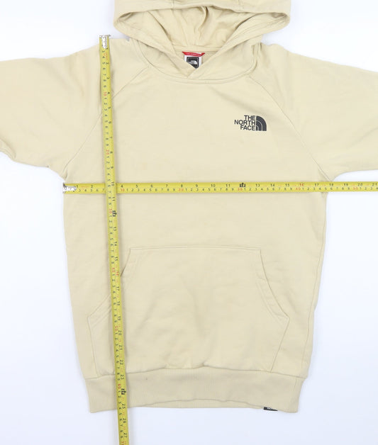 The North Face Women Beige Pullover Hoodie XS Cotton Logo