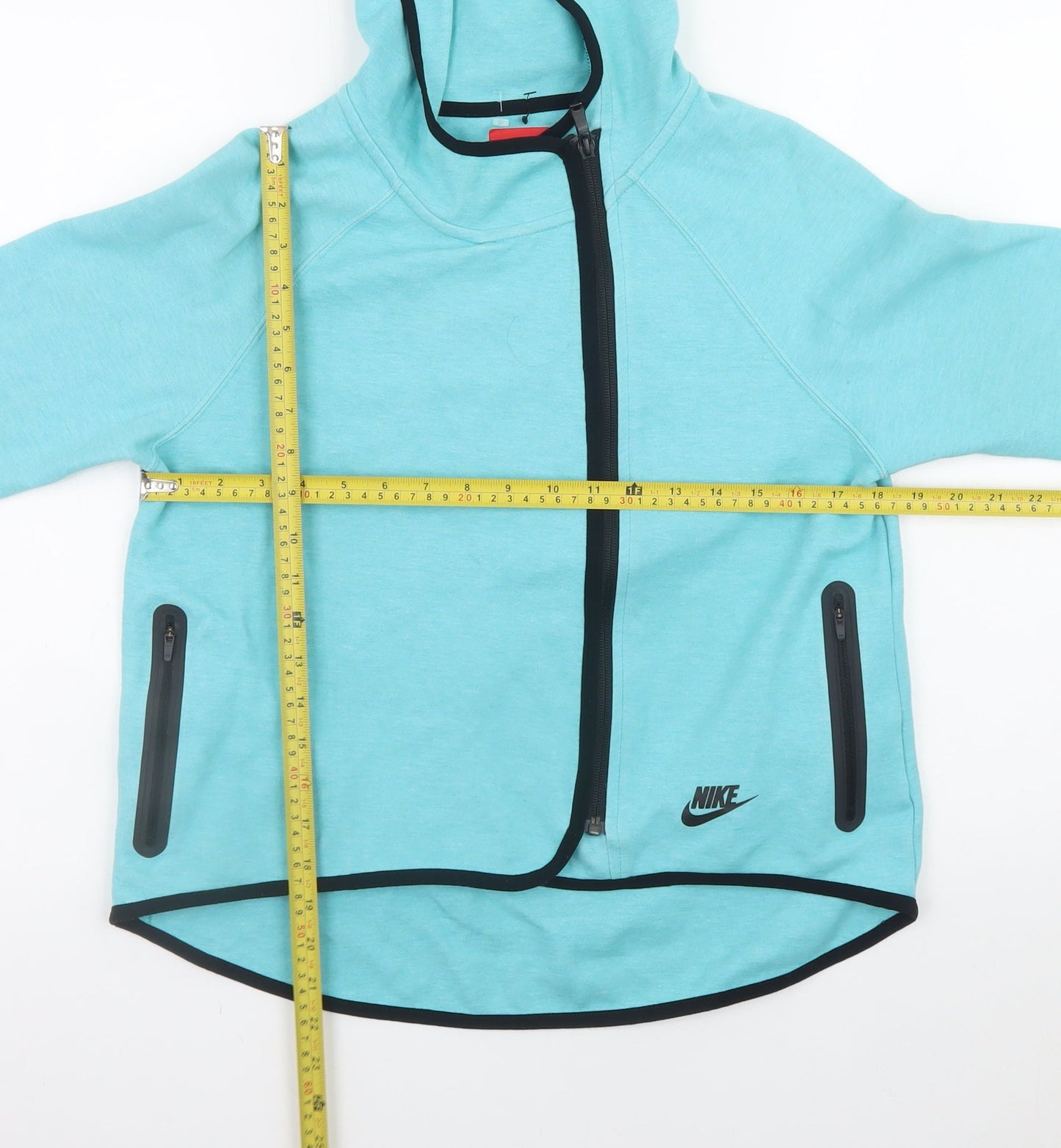Nike Girls Blue Full Zip Hoodie 12-13 Years Hooded Sweatshirt