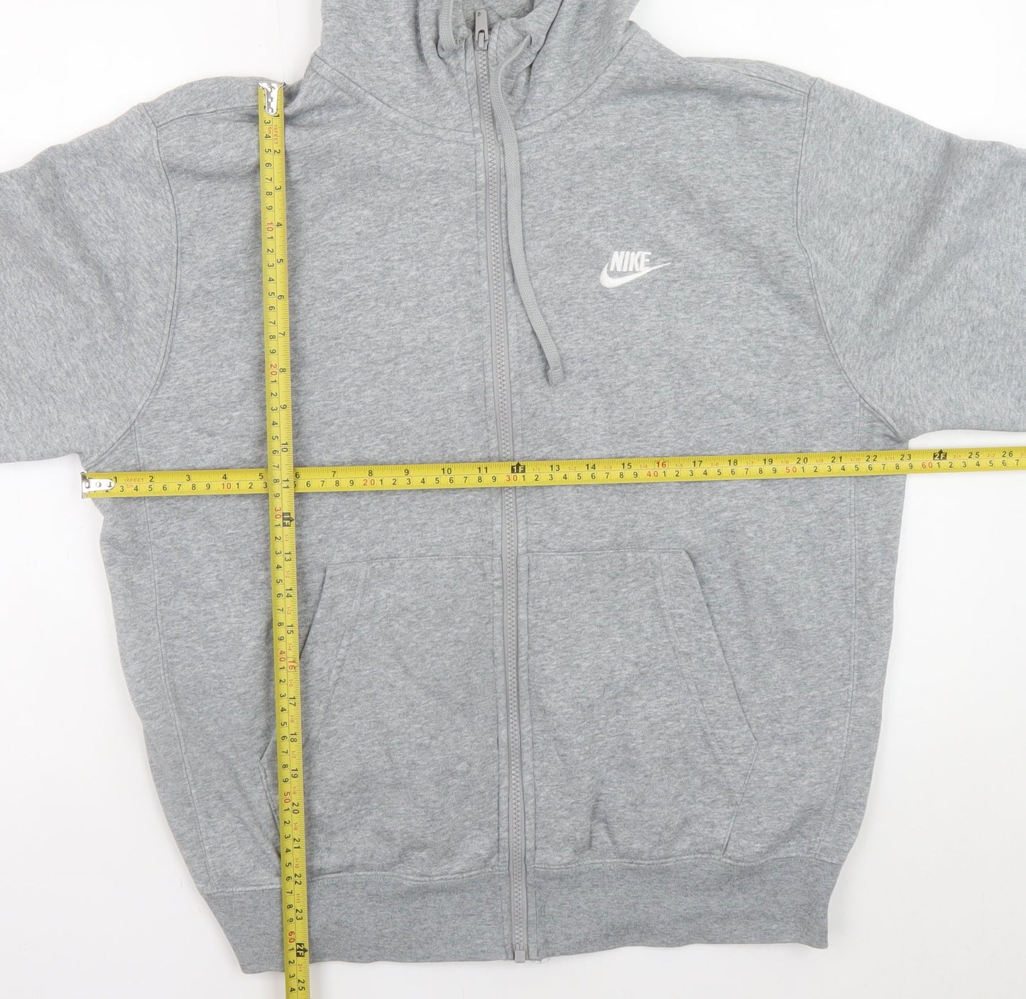 Nike Men's Grey Full Zip Fleece Hoodie Size M Regular Fit