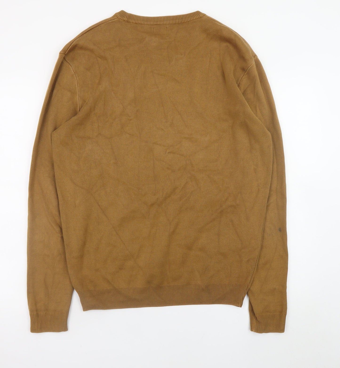 ZARA Men Brown Cotton Crew Neck Pullover Jumper XL