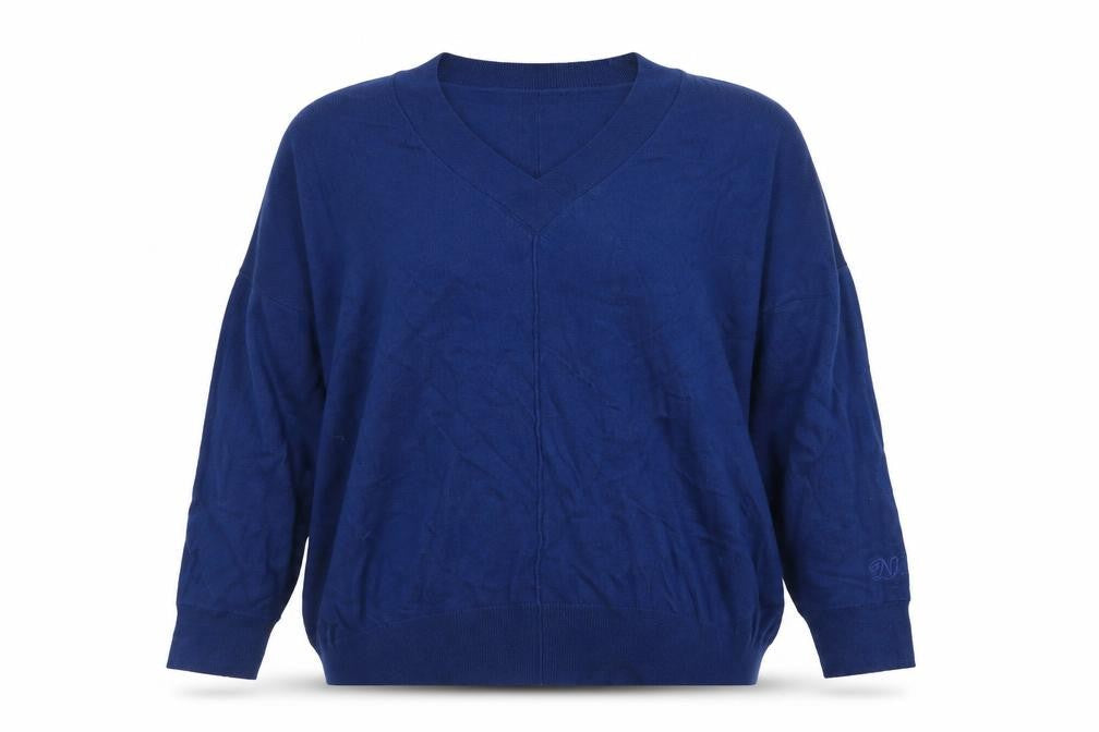 Next Women’s Blue V-Neck Relaxed Pullover Jumper Size L