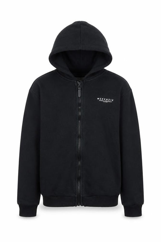 McKenzie Boys Black Full Zip Hoodie 12-13 Years Fleece Sweatshirt