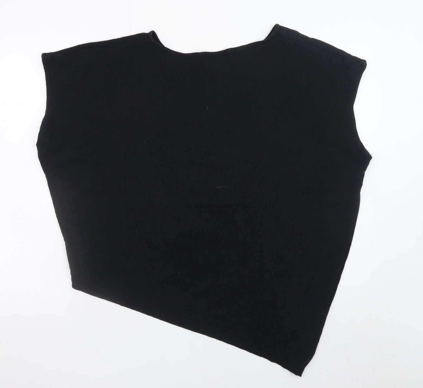 AX Paris Womens Black Sleeveless Pullover Jumper M/L Gothic Cross Knit