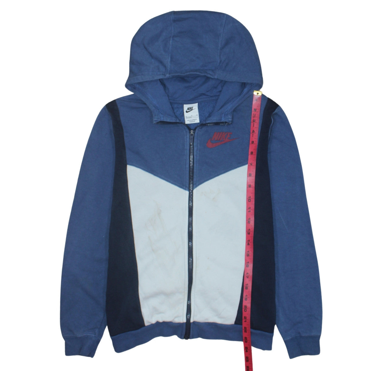 Nike Boys Blue XL Full Zip Colourblock Hoodie Sweatshirt