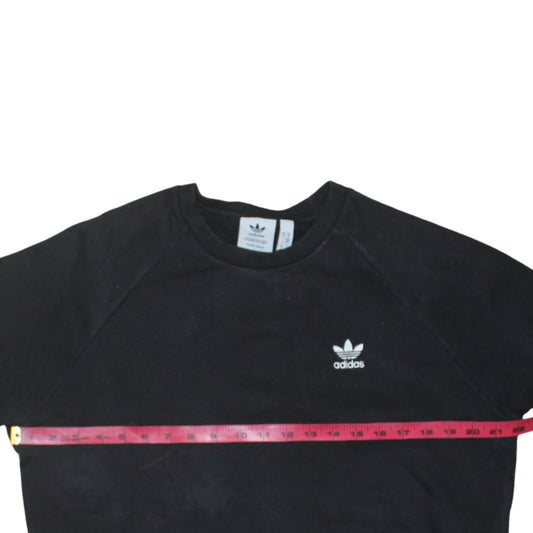 Adidas Mens Black Crew Neck Pullover Sweatshirt Size M