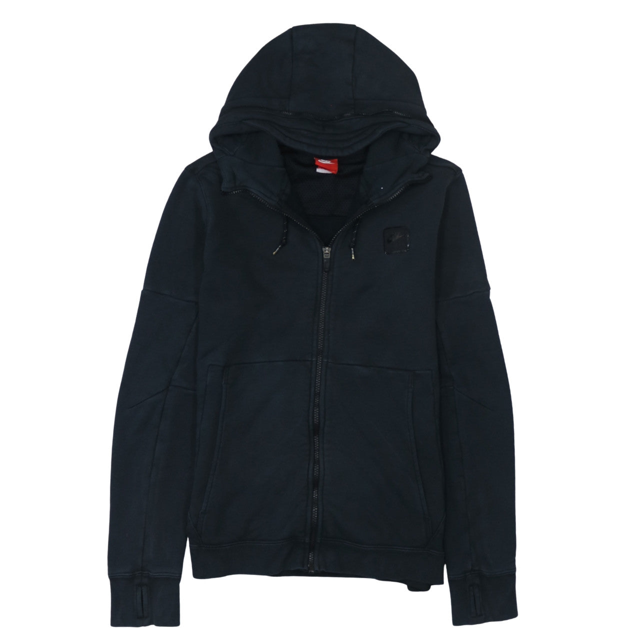 Nike Men's Black Full Zip Hoodie Size M Cotton Blend Sweatshirt