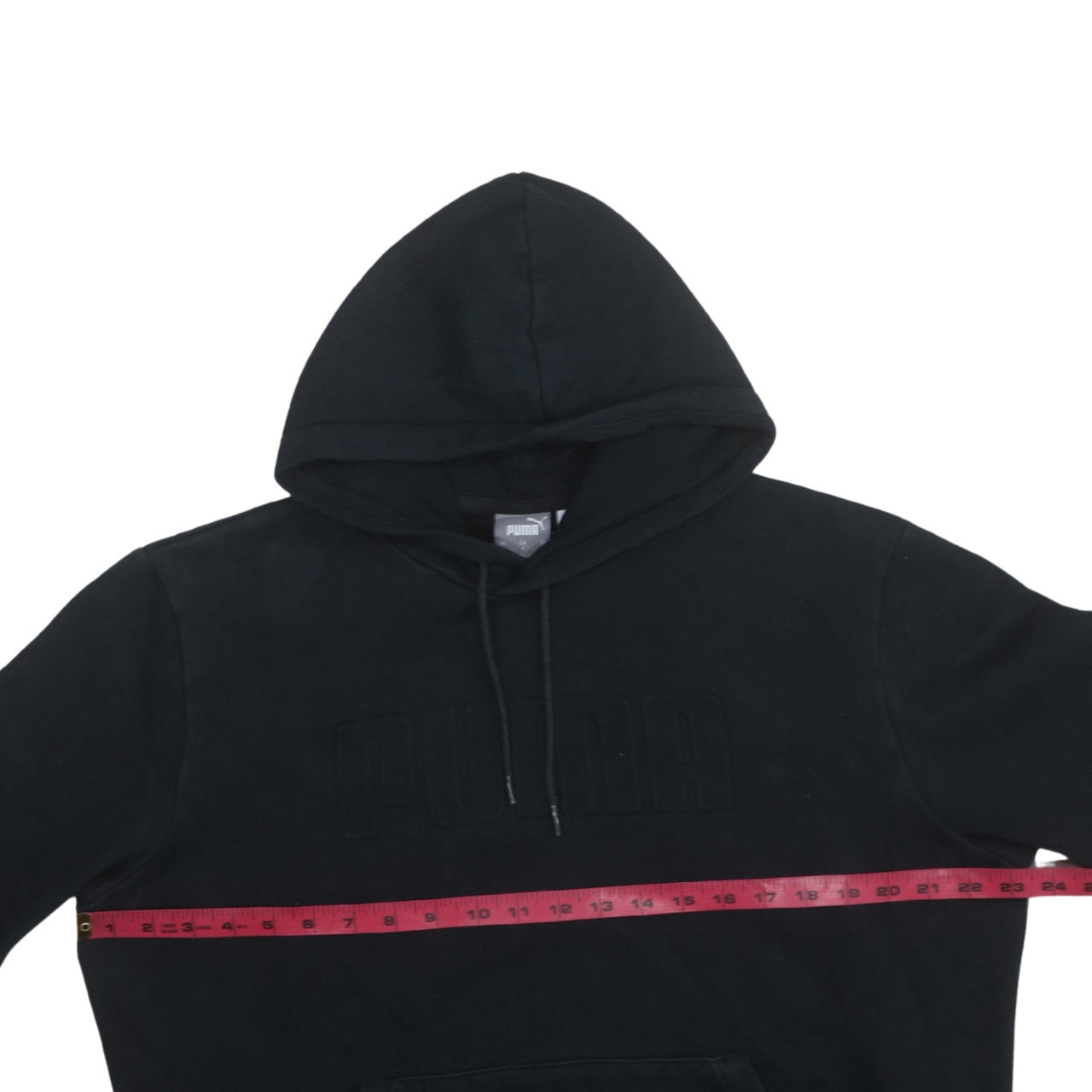 Puma Womens Black Large Pullover Hoodie with Logo Detail
