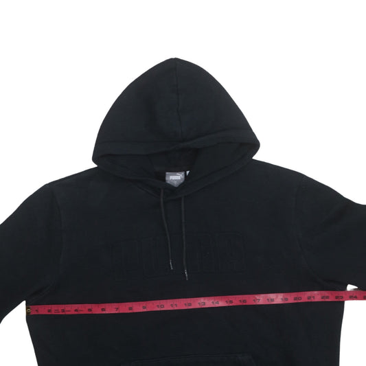 Puma Womens Black Large Pullover Hoodie with Logo Detail