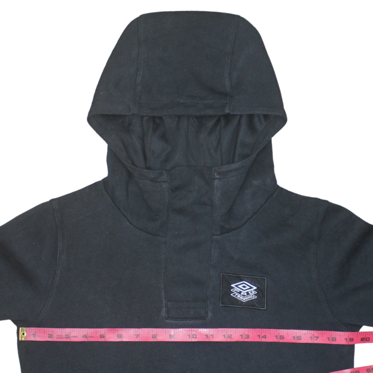 Umbro Mens Black Pullover Hoodie L Logo Fleece Sportswear