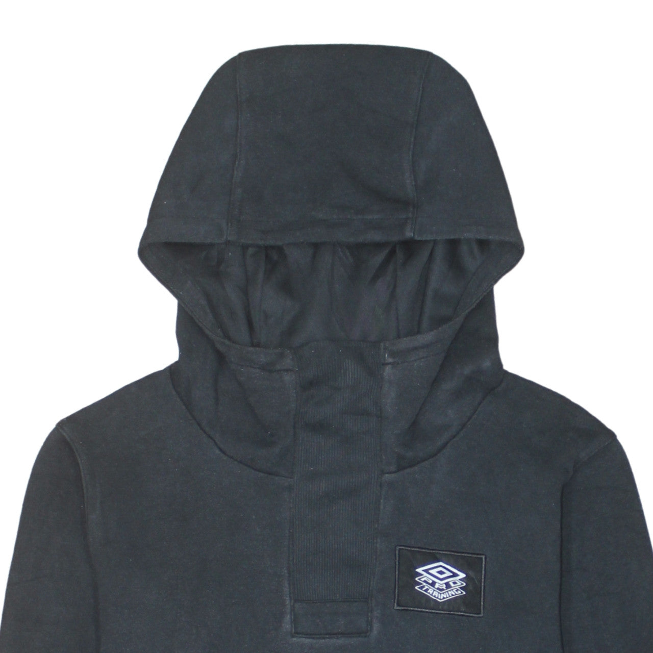 Umbro Mens Black Pullover Hoodie L Logo Fleece Sportswear