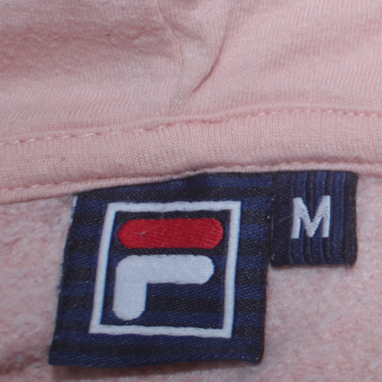 Fila Womens Pink Leopard Logo Pullover Hoodie Medium
