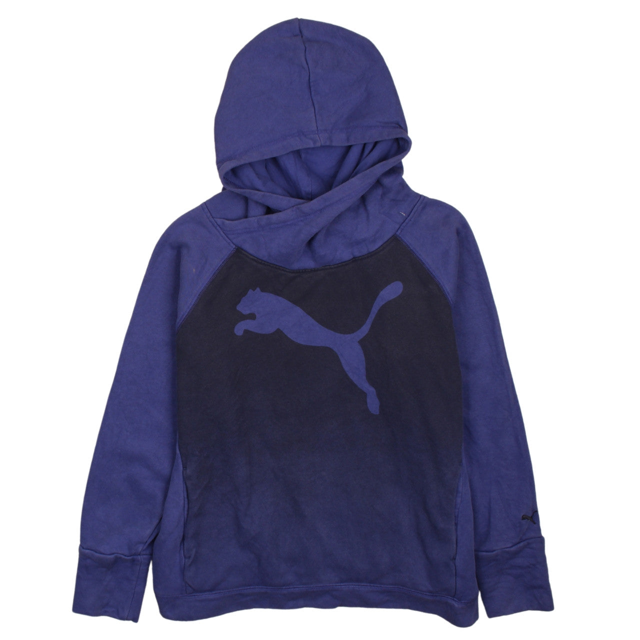 Puma Womens Blue Pullover Hoodie Size 16 Cotton Logo Sweatshirt