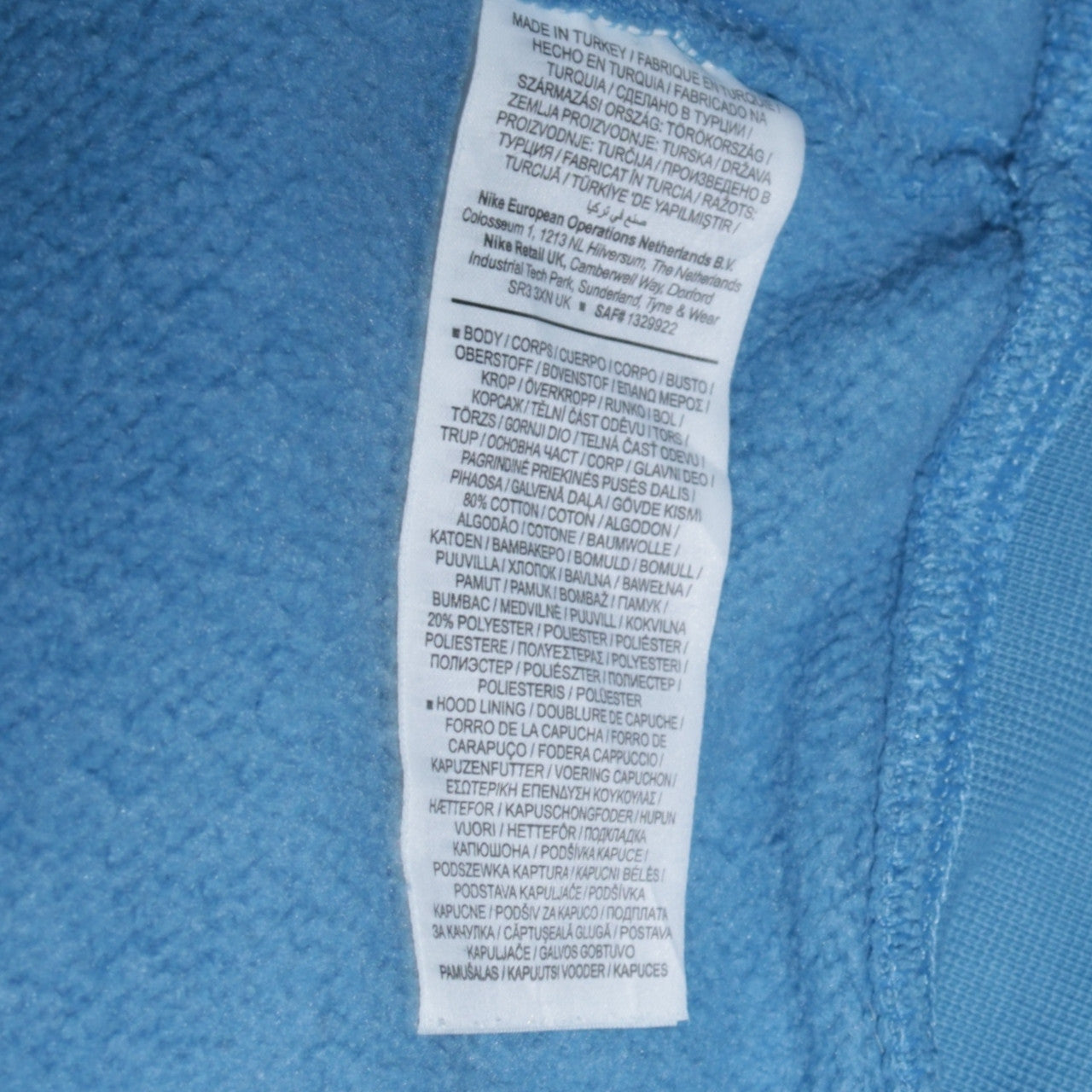 Nike Men's Blue Pullover Hoodie Small Regular Fit Fleece Sweatshirt