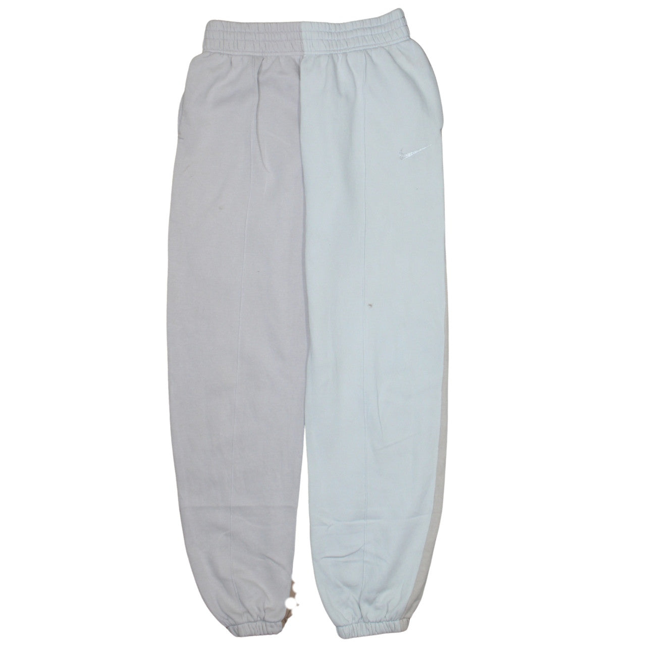 Nike Women Beige & White Colourblock Fleece Joggers Size S
