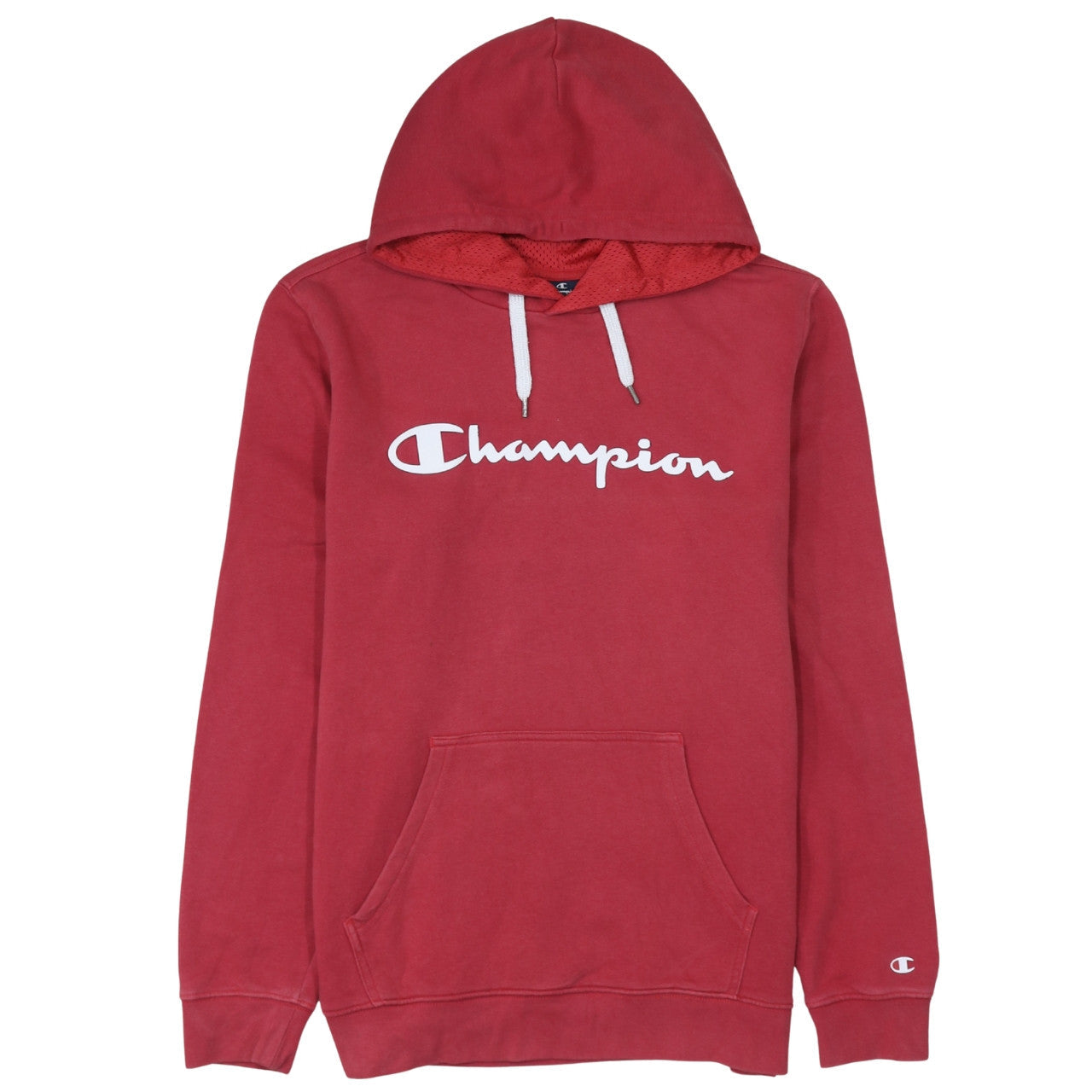 Champion Women Red Pullover Hoodie Large Cotton Blend Logo Print