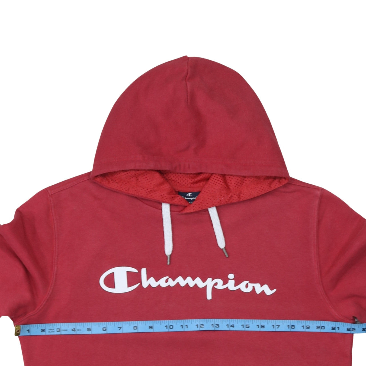 Champion Women Red Pullover Hoodie Large Cotton Blend Logo Print