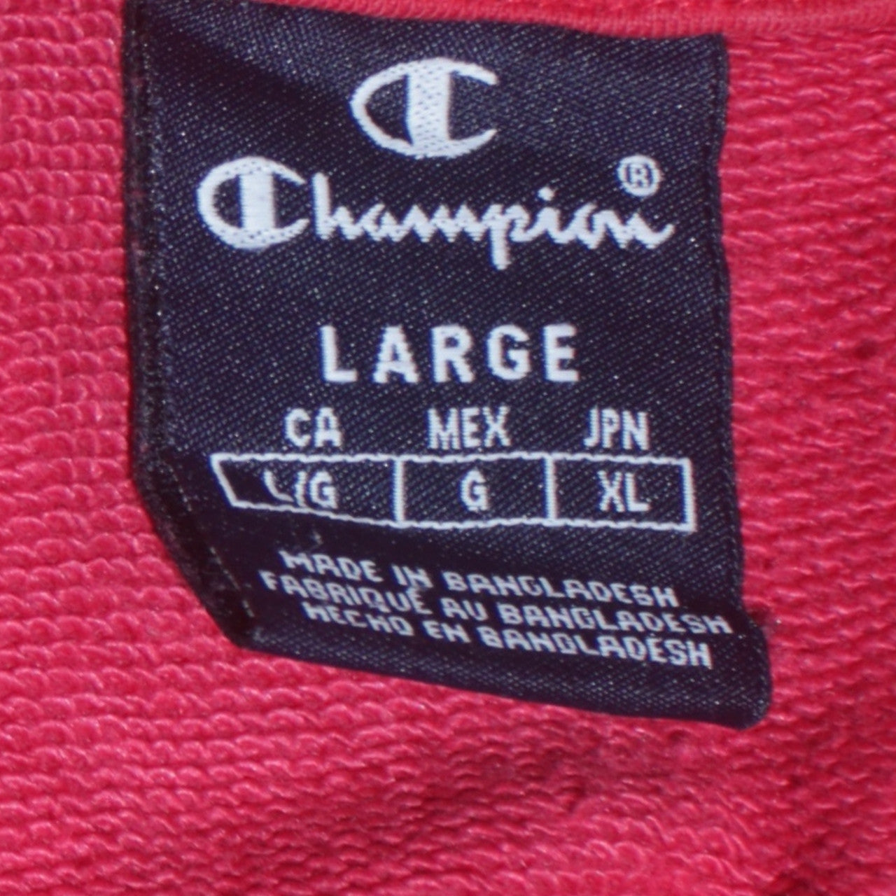 Champion Women Red Pullover Hoodie Large Cotton Blend Logo Print