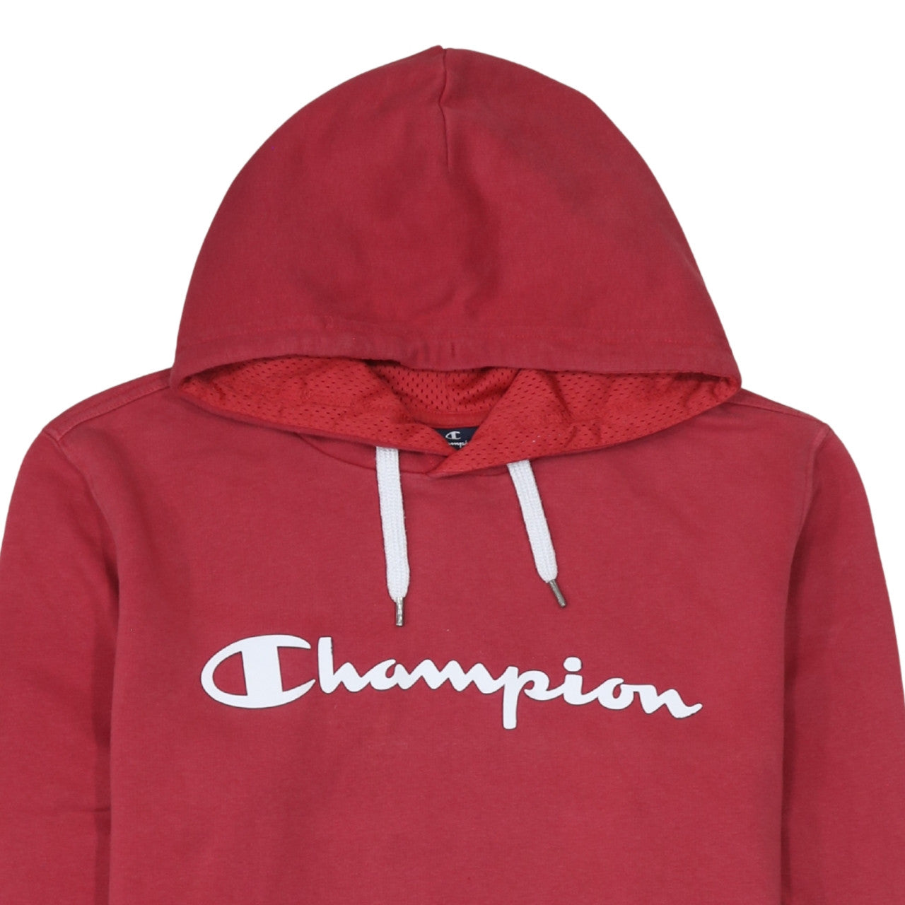 Champion Women Red Pullover Hoodie Large Cotton Blend Logo Print