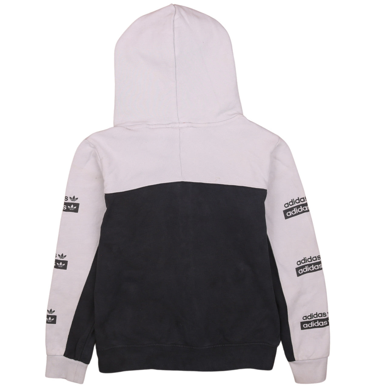 Adidas Womens Grey & White Full Zip Hoodie Size 10 UK
