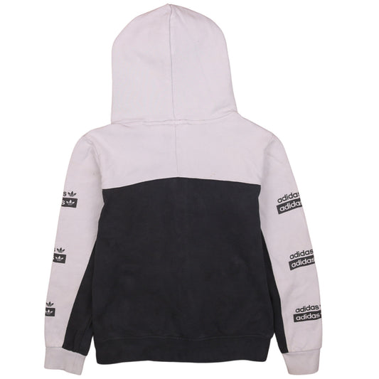 Adidas Womens Grey & White Full Zip Hoodie Size 10 UK