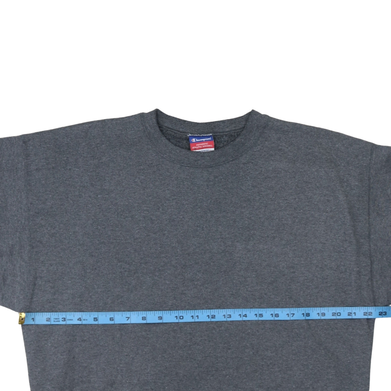 Champion Men's Grey Crew Neck Fleece Pullover Sweatshirt Size L