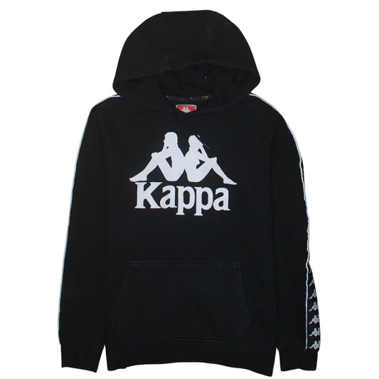 Kappa Men’s Black Large Pullover Hoodie with Logo Tape Sleeve
