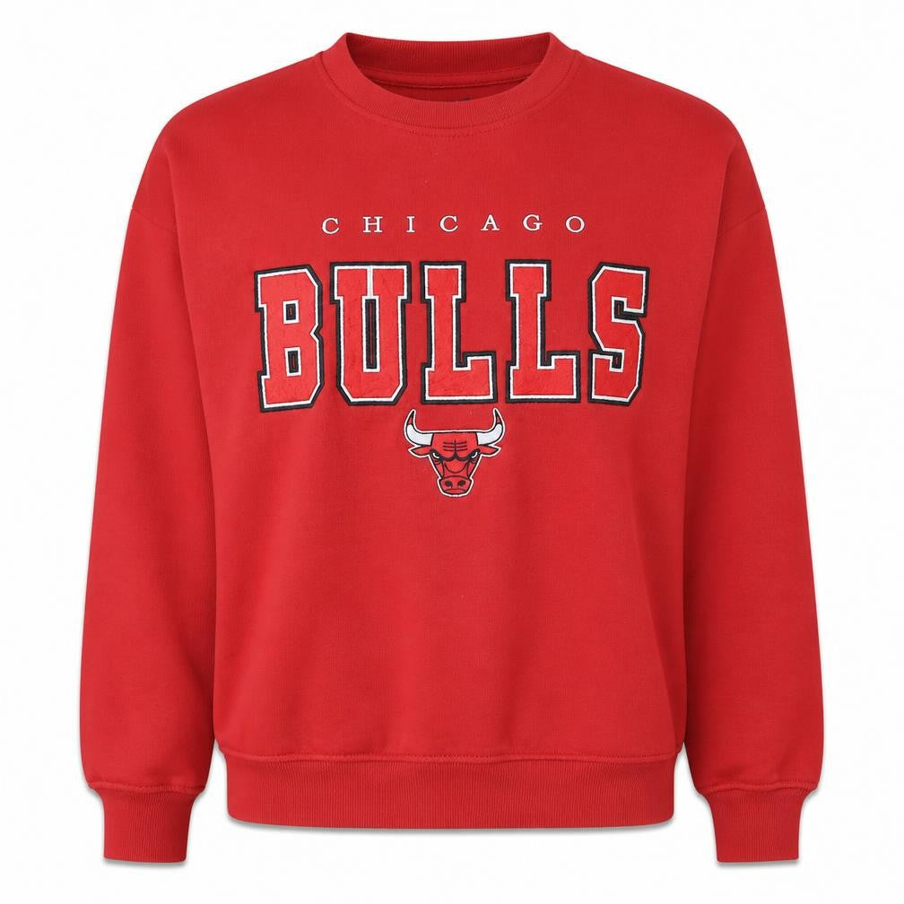 NBA Chicago Bulls Red Sweatshirt Women S Pullover Crew Neck Style