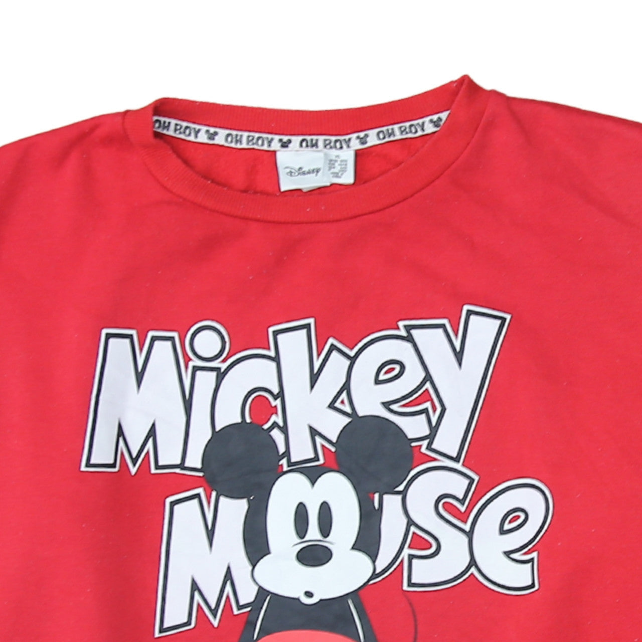 Disney Mickey Mouse Red Sweatshirt Women XL Relaxed Fit Pullover
