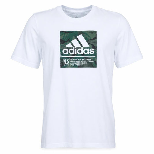 Adidas Men's White Amplifier Tee Small Graphic Logo T-Shirt