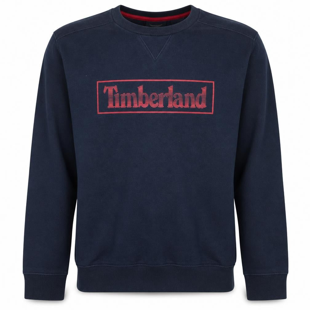 Timberland Men's Blue Logo Crew Neck Pullover Sweatshirt L
