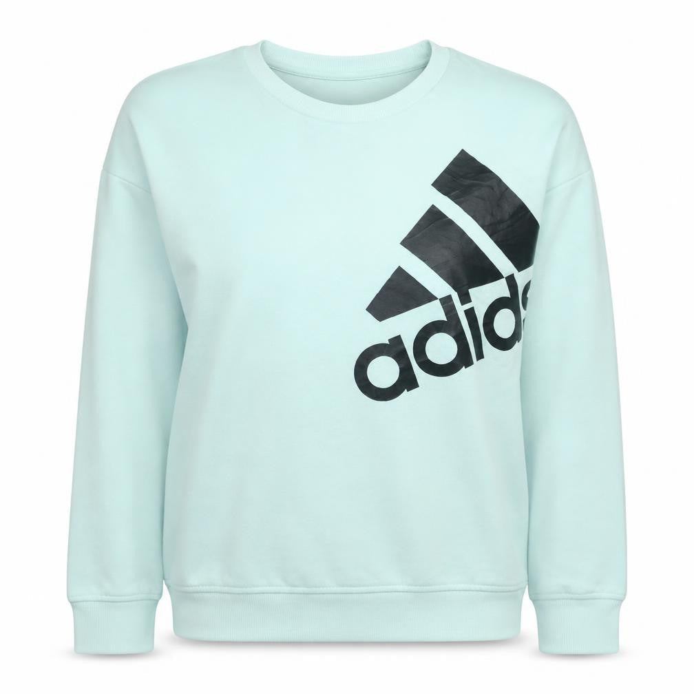 Front view of Adidas Women’s Green Climalite Long Sleeve Jersey Sport T-Shirt, size S
