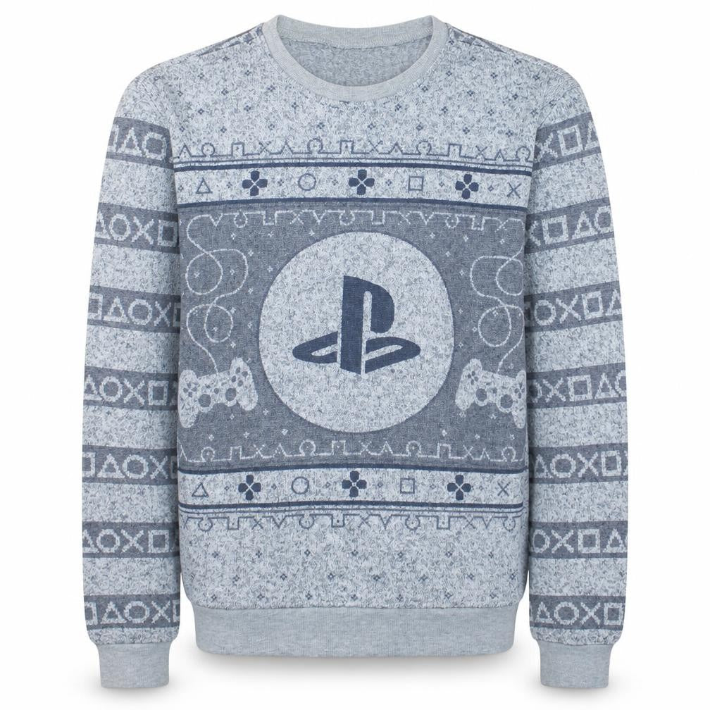 PlayStation Mens Grey Logo Crew Neck Sweatshirt Size S