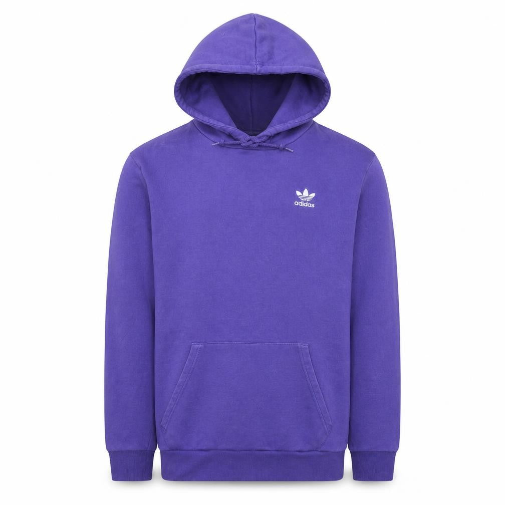 Front view of Adidas Men's Purple Pullover Hoodie, size S, Regular Fit Logo Sportswear