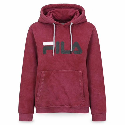 FILA Womens Burgundy Pullover Hoodie XS Logo Print Cotton Blend